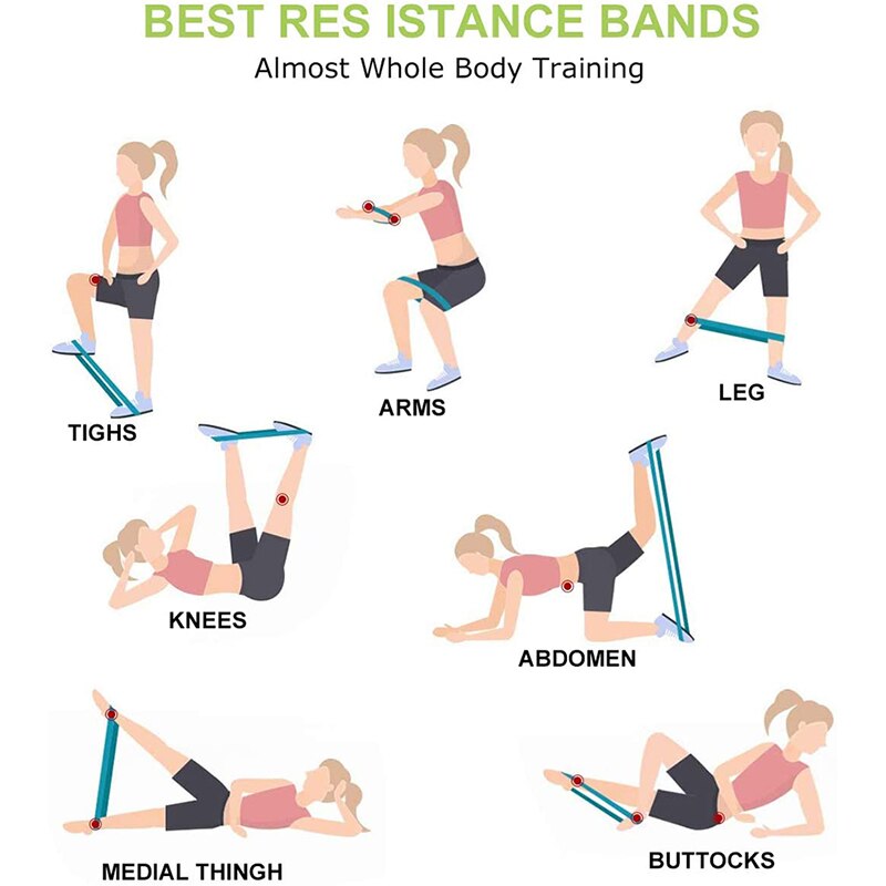 Kropsøvelse modstandsbånd træning elastikbånd til yoga pilates hjemmefitness stretching styrketræning fysioterapi