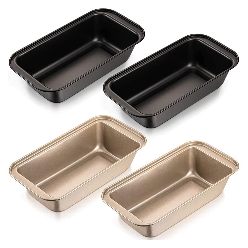 4 Piece Non-Stick Bread Pan Carbon Steel Kitchen Toast Pan Rectangular Baking Pan for Home Baking Bread Cakes or Pies: Default Title