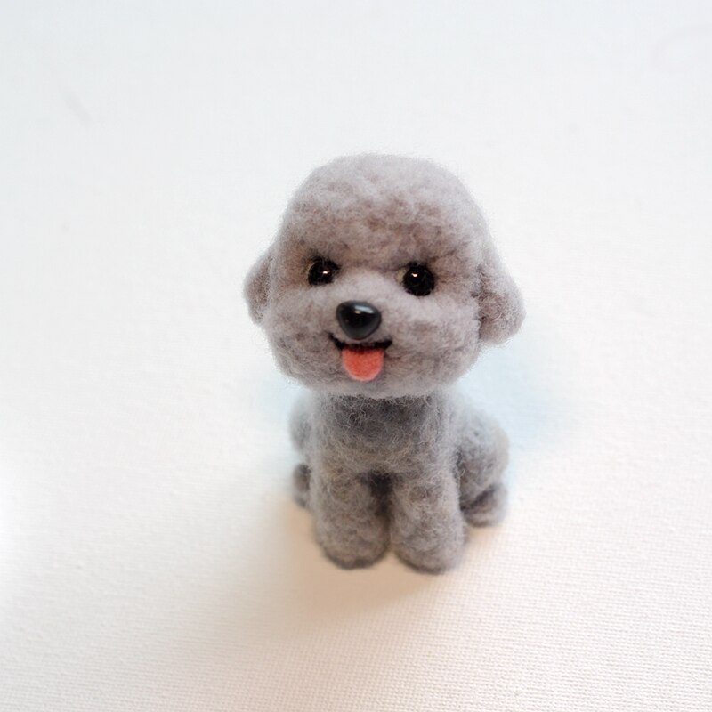 5 farver bamse nålefilt dyr diy craft kit håndlavet sød filtehund shiba inu uldfilt legetøj julefilt til børn: Stil 2