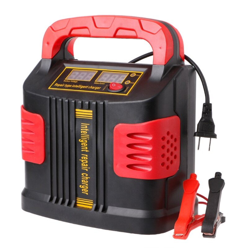 Cargador de batería de coche automotriz, 350W, 14A, terminales de cargador de batería LCD ajustables, 12V-24V, arrancador de batería de coche portátil: Default Title