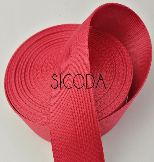SICODA-Cinta adhesiva reforzada de nailon resistente, 10 yardas, 38mm de ancho, cinta de espiguilla de nailon de 1,0mm de grosor, bolso de mano con equipaje y cinturón: red