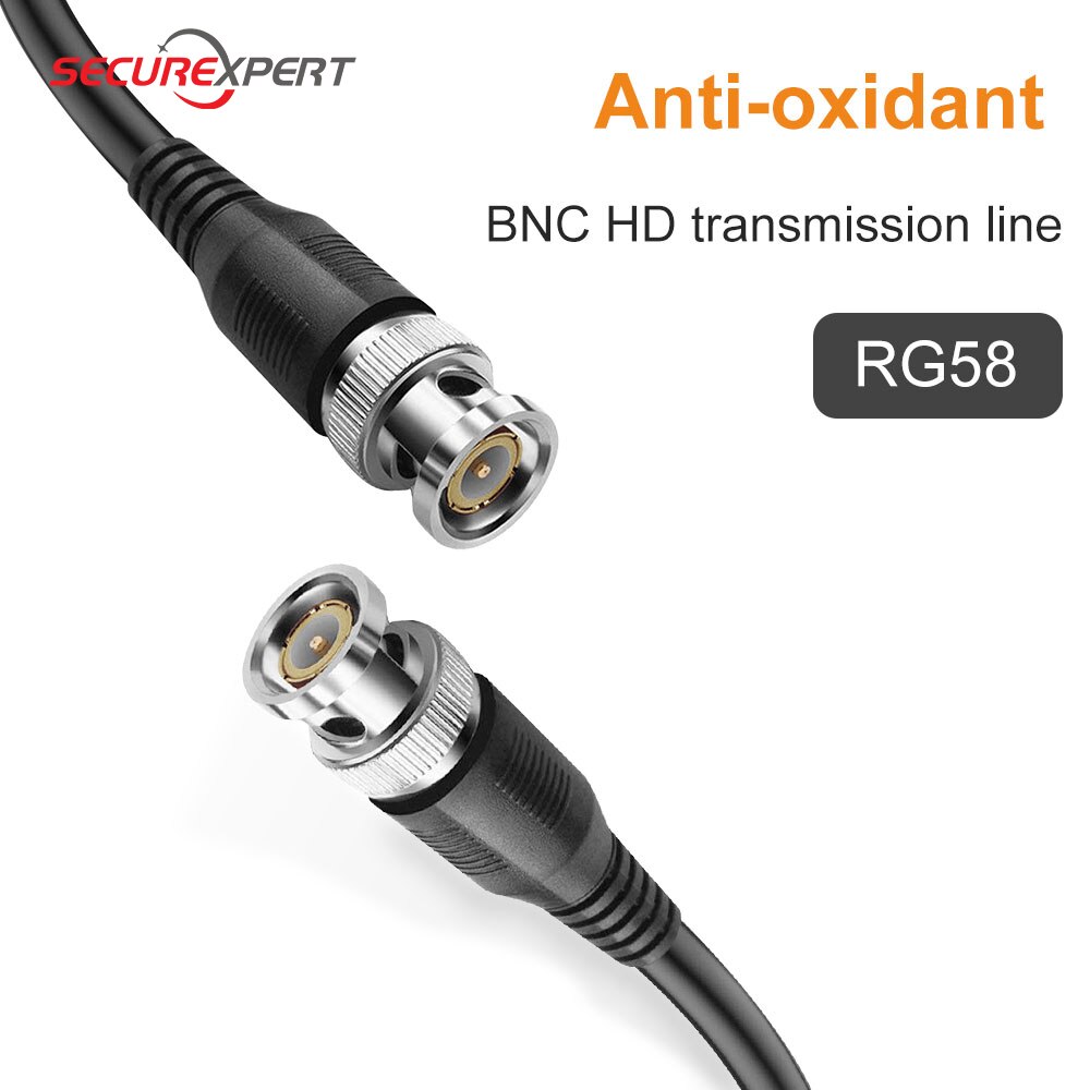 Cámara BNC Conector macho a macho, 0,5 m, 1m, 2m, 3m, 4m, 5m, 10m opcional, para cctv,