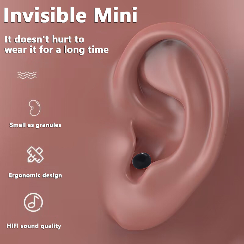 Mini sleep wireless headset 5.3 chip smart digital display with microphone HD call super subwoofer for Android IOS phones