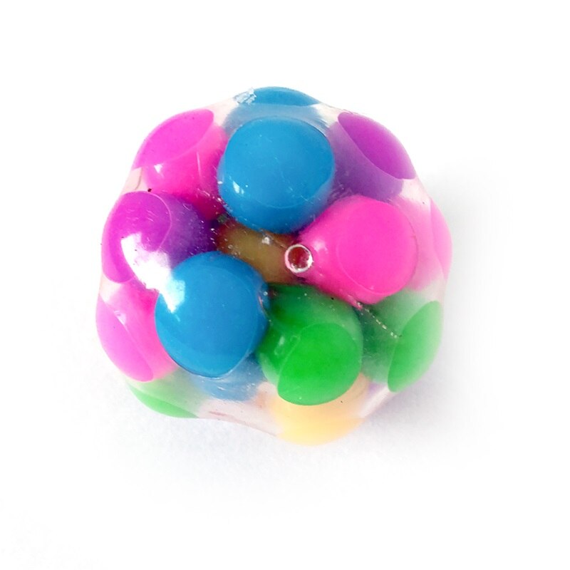 Squeeze Ball Toy DNA Colorful Beads Relieve Stress Hand Exercise Tool for Kids / Adults Random Color: 1PC Smooth Random