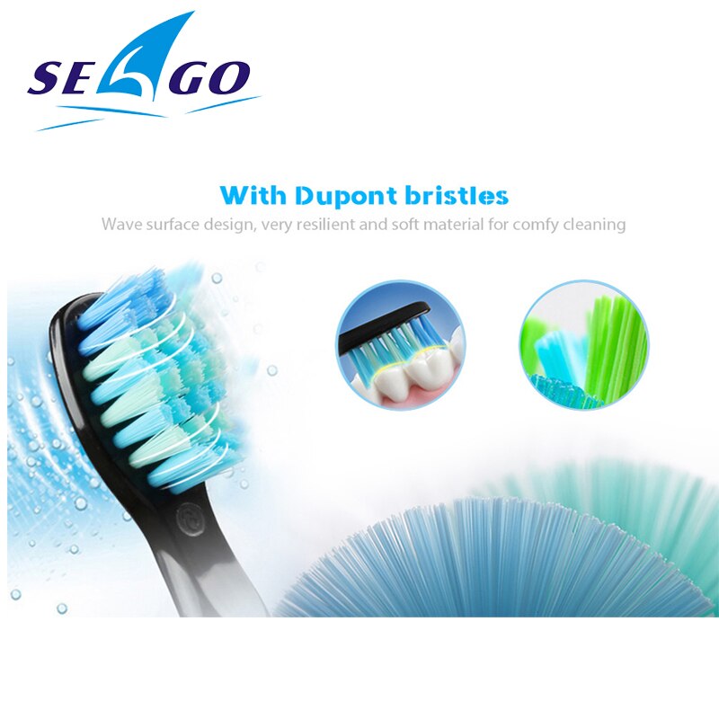 Seago Sonic Toothbrush Electric USB Rechargeable Waterproof Replacement Brush Head Best