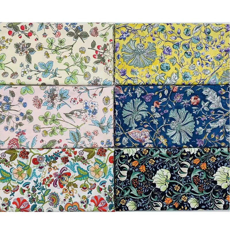 Tissu en coton imprimé fleur rose, 50cm x 50cm, 6 pièces, pour couture, quilt, Patchwork, couture, bricolage