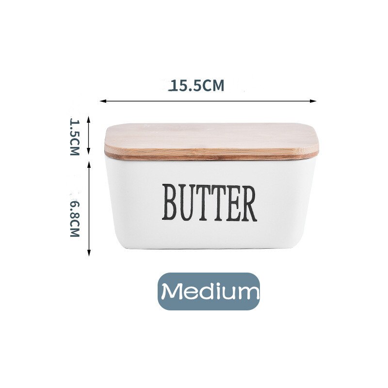 Nordic Butter Sealing Box Ceramic Butter Plate with Wood Lid and Knife Cheese Storage Tray Butter Dish Container Box: Type4 500ml