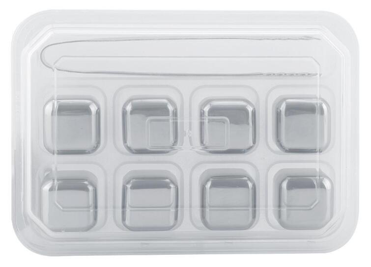 Piedras reutilizables de acero inoxidable para whisky, juego de cubitos de hielo para beber cerveza, vino, licor, Alcohol, enfriar whisky, mantener su bebida fría durante mucho tiempo: 8pcs