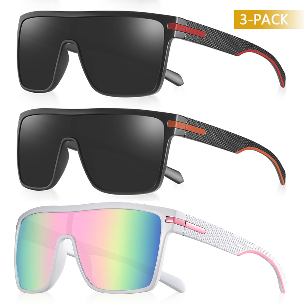 CRIXALIS Moda Polarizada Óculos de Sol Para Homens Quadrados Oversized Anti Glare Driver Espelho Óculos de Sol Mulheres UV400 Óculos Masculino: Transparente