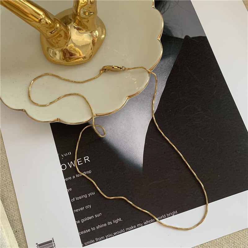 AOMU 3 Arten Punk Jahrgang Kubanischen Halsband Halskette Kragen Aussage Hüfte hüpfen klobig Gold Farbe Dünne Kette Halskette Frauen Schmuck: 3