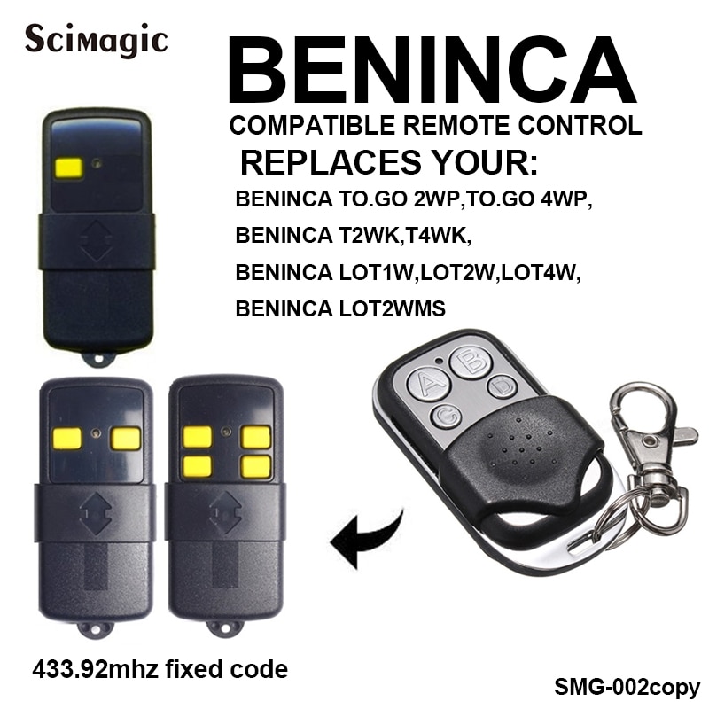 BENINCA box auto a distanza controllore vestito per BENINCA quantità1W quantità2W quantità4W codice fisso 433.92MHz duplicatore di controllo remoto comando