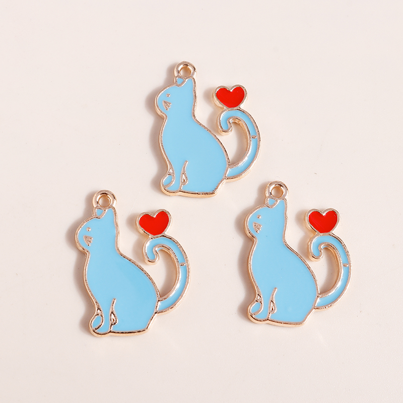 Pendentifs en forme de pingouin pour la fabrication de bijoux, 10 pièces, 21x22mm, en émail, animaux mignons, accessoires pour colliers et boucles d&#39;oreilles: Style 416