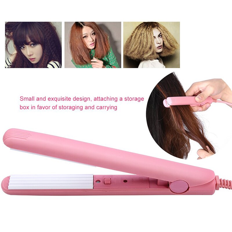 Pink Mini Crimp Iron Corrugation Ceramic Tourmaline Curler Corn Messy Small Corrugated Splint Fluffy Hair Styling Tools 110-220V