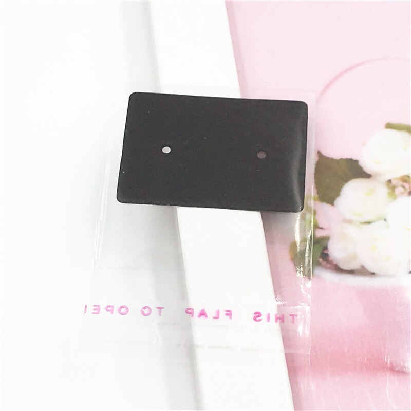 200Pcs 2.5x3.5cm Paper Earring Packaging Cards Multi-style Ear Studs Packaging Card Jewelry Display Card With OPP Bags: Cherry