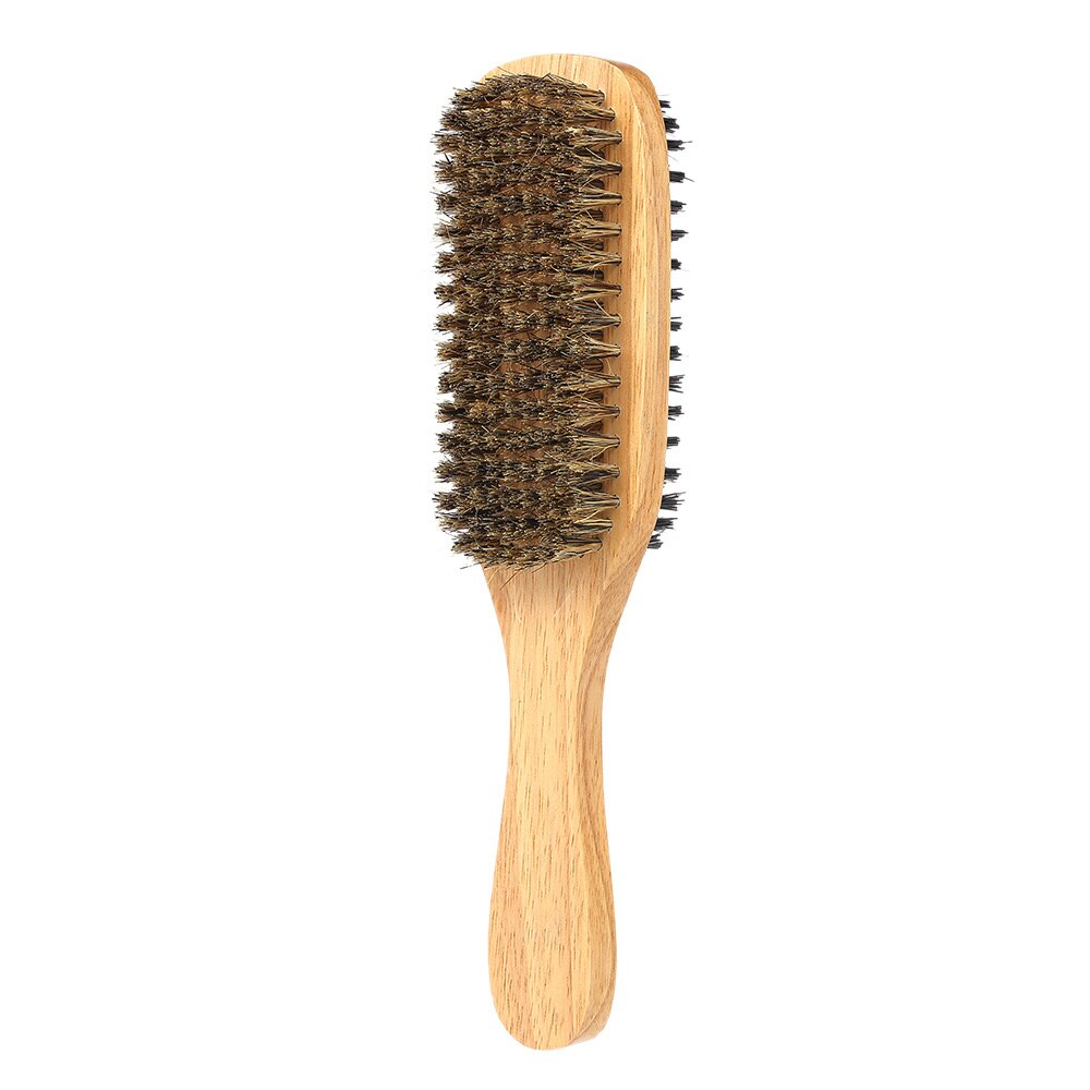 Træskaft herre skæg børste herre overskæg børster kam dobbeltsidet ansigtshår børste mandlige ansigt besked barberkost værktøj: 03