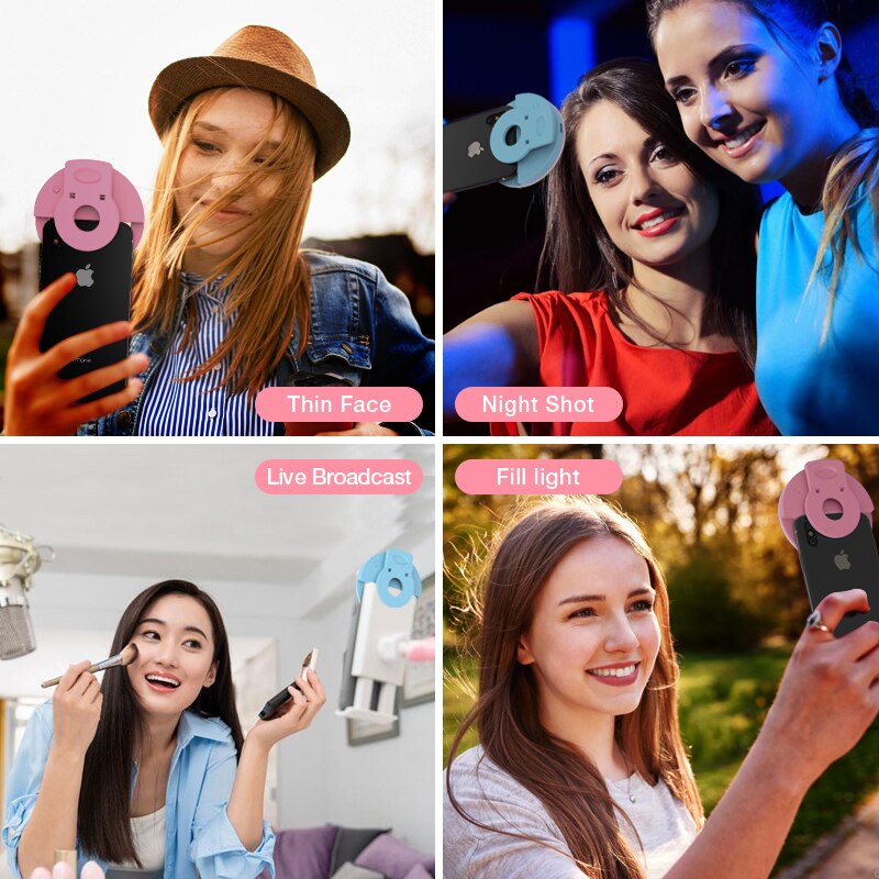 Coolreall LED Selfie Luz Portátil teléfono móvil Clip lámpara para iPhoneiPhone XR XS Max Samsung s10 note9 anillo Led Selfie anillo Led