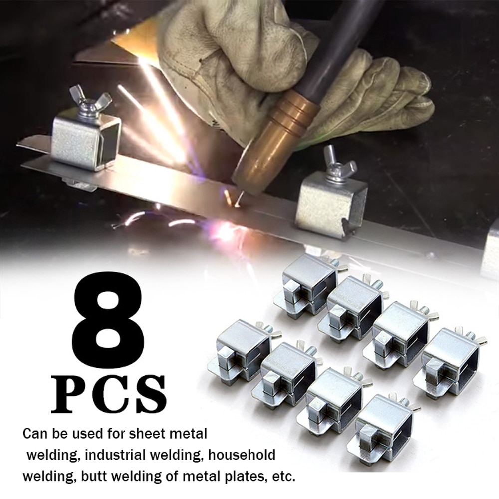 8Pcs Lassen Vlinder Clip Klemmen Houder Butt Lassen Klem Lassen Klepstandsteller Armatuur Verstelbare Voor Lassen Klemmen Gereedschap Set