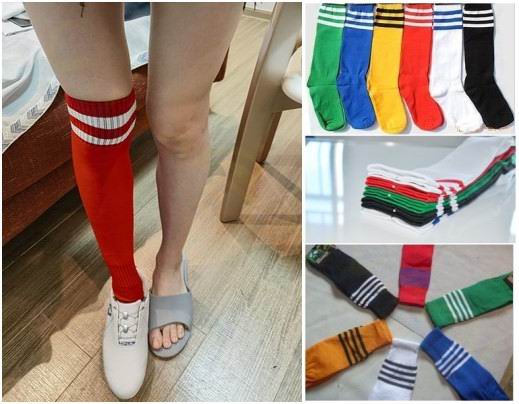 1pairs Sports Socks Knee Legging Stockings Soccer Baseball Football Men Women long Socks Cheerleaders stage performance socks