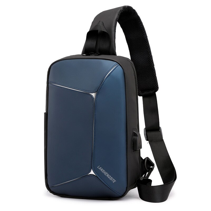 Crossbody Tas Reflecterende Schoudertas Usb Opladen Messenger Bags Mannelijke Waterdichte Reistas Korte Trip Mode Borst Zak