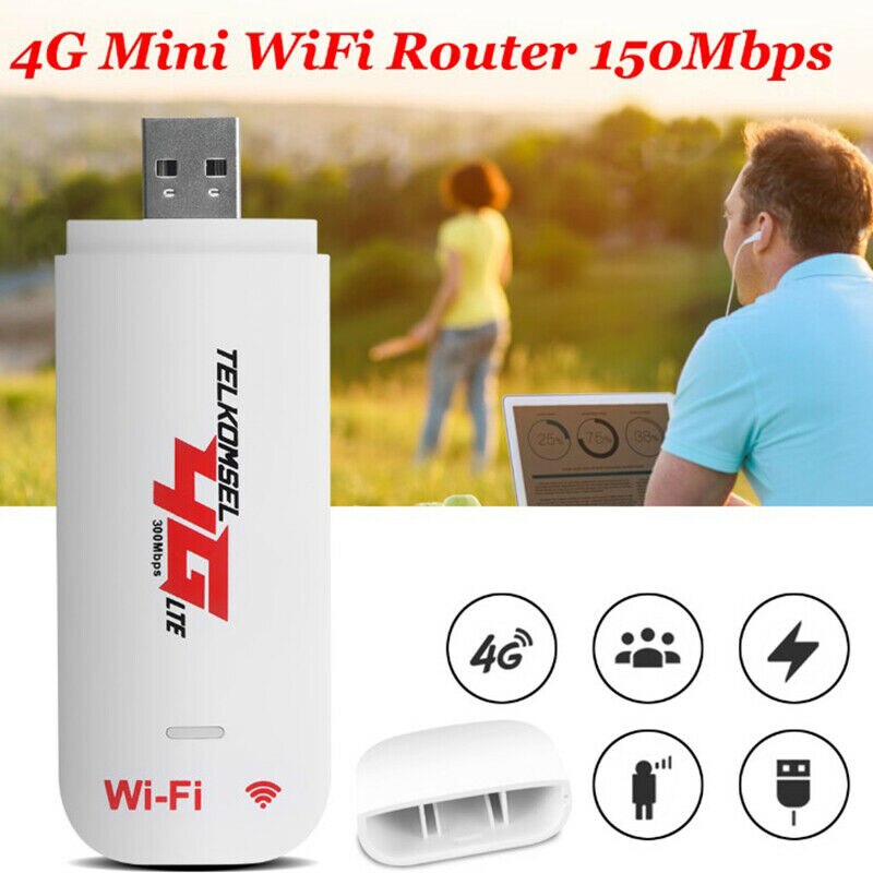 Olåst 4g router lte wifi trådlös usb dongle bredbandsmodem 150 mbps bärbar bil wifi router hotspot: Default Title