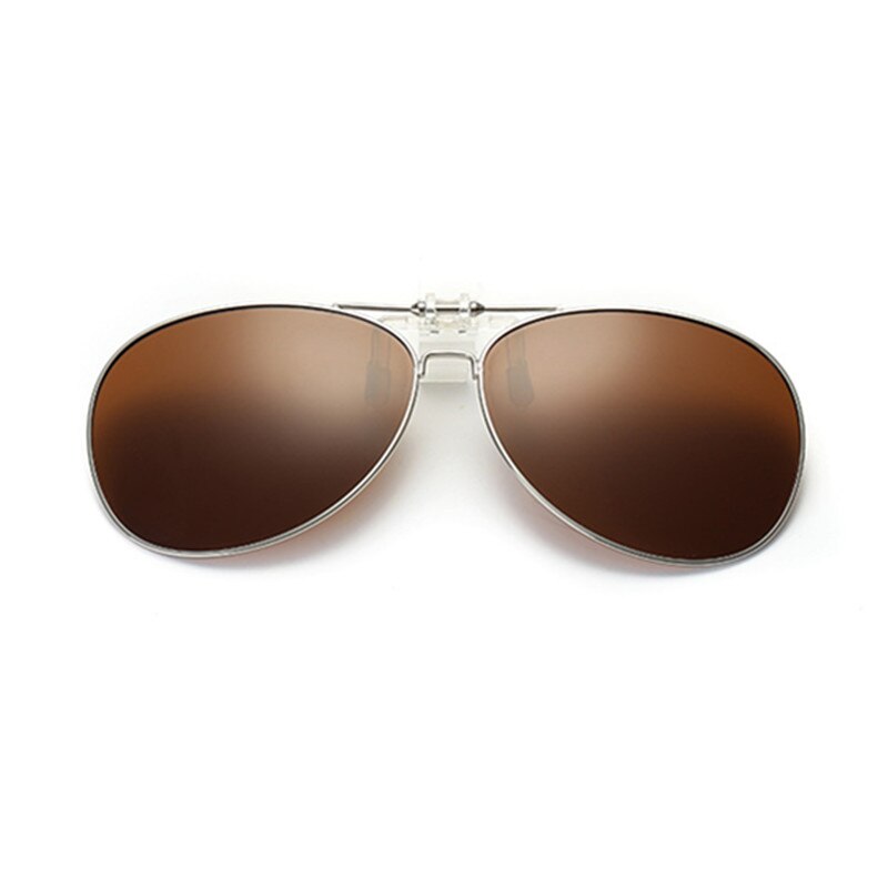 Driver goggles Detachable Night Vision Lens Driving Metal Polarized Clip On Glasses Sunglasses Glasses Car Driving: C