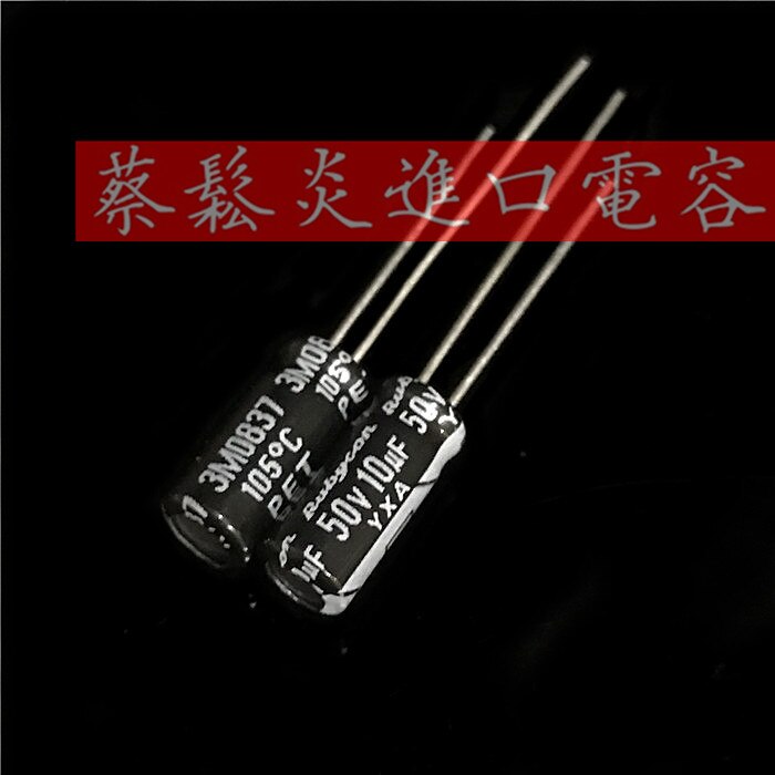 thumbnail image 2 of 10x Rubycon Electrolytic Capacitors – 1uF 50V Radial – 50ML1MEFC4X5 2 of 5