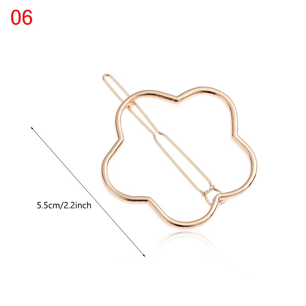 Horquillas de Metal a la para mujer, Clip para el cabello de pentculo Simple, horquilla de aleación geométrica, pasador de círculo de Luna, accesorios para el cabello para niñas: Rojo