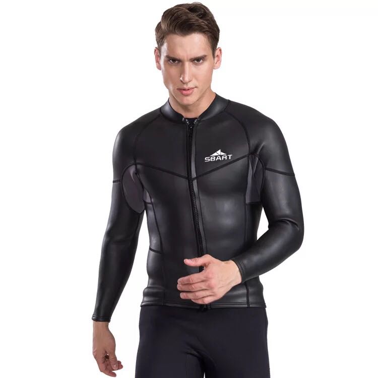 Hommes 2mm néoprène combinaison veste avant fermeture éclair planche à voile Scube plongée ski nautique sous-marine Sbart Anti-UV plongée veste: XXL