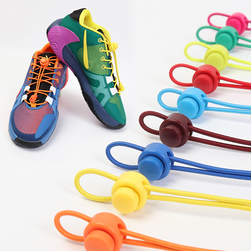 Lacets de chaussures élastiques ronds à ressort en plastique, faciles à porter en 1 seconde, accessoires de chaussures de sport, de randonnée, de paresseux