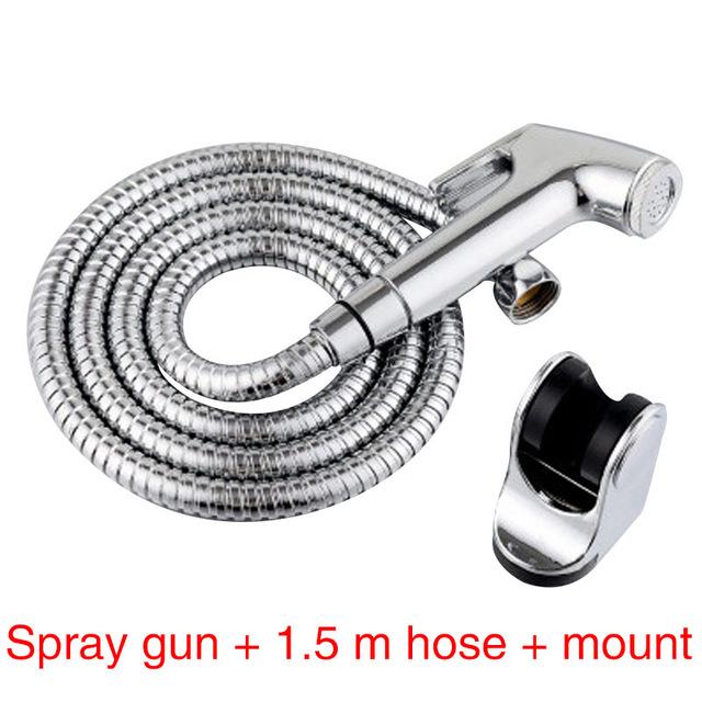Handheld Toilet bidet sprayer kit Bathroom Self Cleaning ToiletBidet Shower Head Pressurized flushing nozzle Showers Spring Hose: B