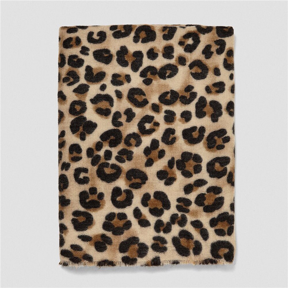 Große Größe Kaschmir Schal Frauen Winter Warm Leopard Gedruckt Schal Lange Weiche Schals Und Stolen Grundlegende Warp # RN