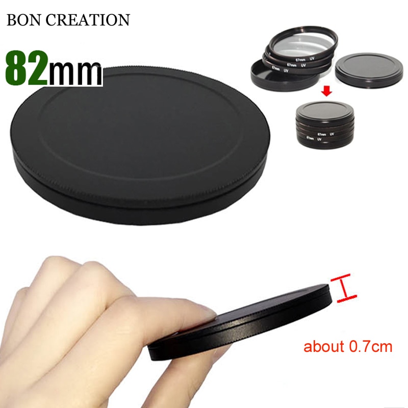 BON CREATION Schutz Filter Fall 82mm Schraub-filter Stapel Kappe Set Metall Filter Fall abdeckung