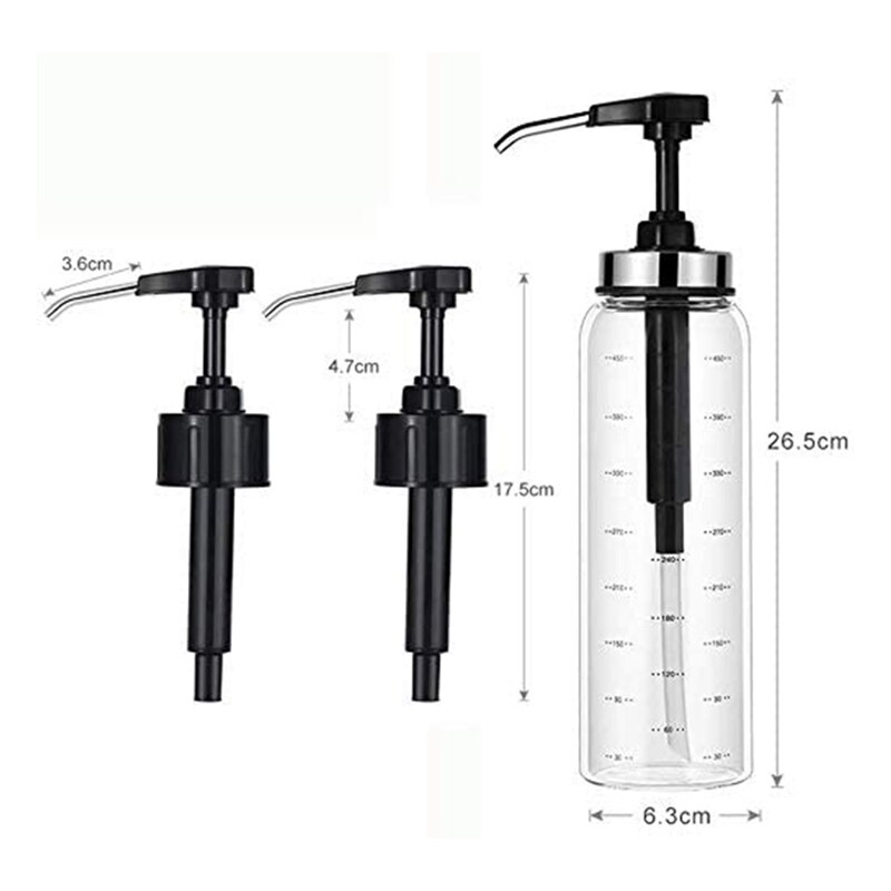 Sauce Squeeze Bottles for Kitchen&amp;BBQ,2 Pack Olive Oil Dispenser Glass Bottles,for Ketchup/Salad/Dressing/Honey,500Ml