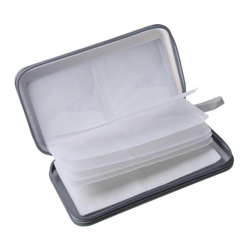 Étui de transport pour album 80 disques, cd, dvd, portefeuille, sac de rangement, boîte rigide - argent