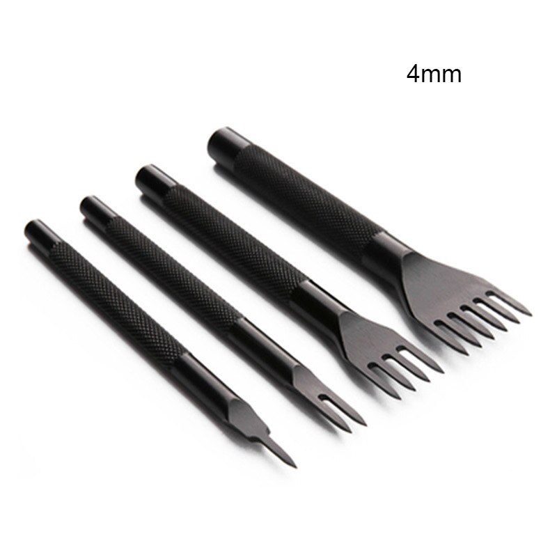 Perforadores de acero para cuero, herramientas de artesanía de 1, 2, 4, 6 puntas, cincel de punta de diamante, 3/4/5/6mm: 4mm