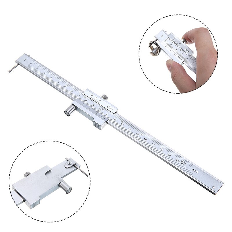 0-200MM Stainless Steel Parallel Marking Calipers Vernier Caliper Ruler Measuring Calipers With Storage Bag