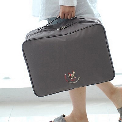 Stil rejsetaske stor kapacitet taske kvinder mænd nylon foldetaske bagage rejse håndtasker forretningstasker: Grå rejsetaske