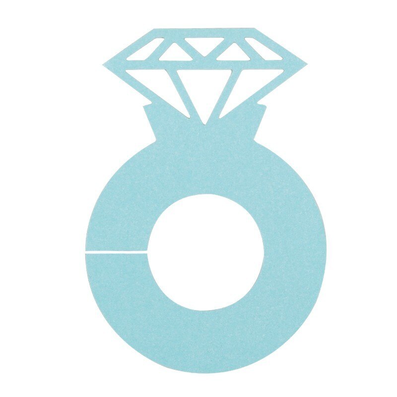 50pcs Diamond Ring Wedding Wine Cup Paper Card Table Decor Engagement Shower Bachelorette Party DecorationTool: Blue