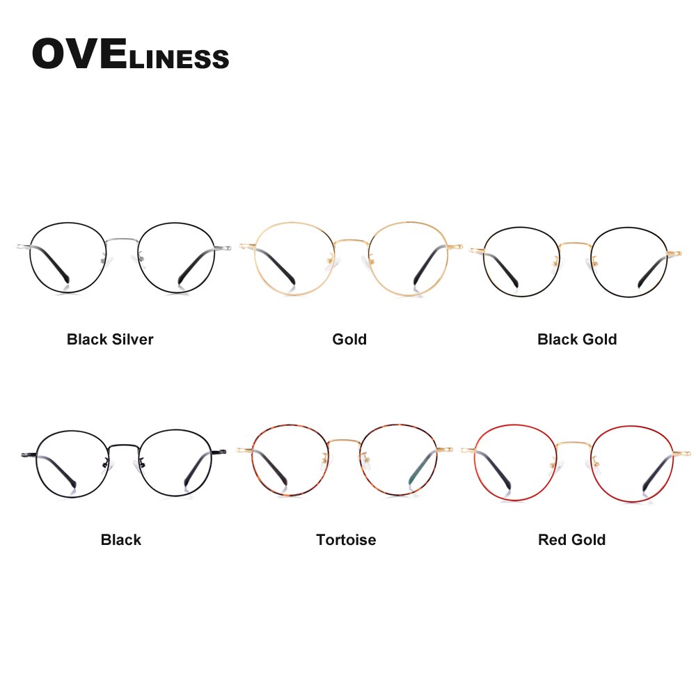 Retro Vrouwen Brillen Frames Ronde Brilmontuur Vrouwen Vintage Volledig Metalen Brillen Vrouwelijke Bijziendheid Bril
