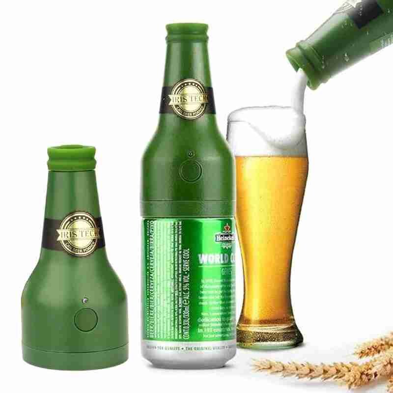 Ultrasonic beer foam machine foam maker portable outdoor household party beer foamer for canned bottled beer (green)