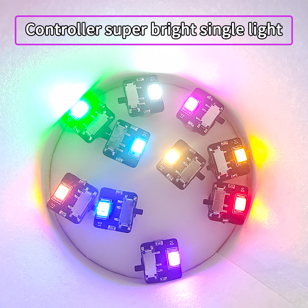 1 st mini superljusbrytare kontrolllampa led enstaka lampor modell gör-det-själv trådlös belysningsmaterial diorama kit