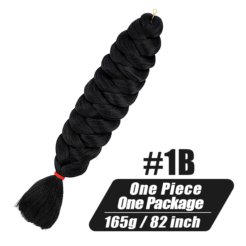 Una pieza, 82 pulgadas, 165g, trenza de fibra térmica, pelo trenzado sintético, Color puro, extensiones de cabello trenzado Jumbo de ganchillo para mujer: Marfíl