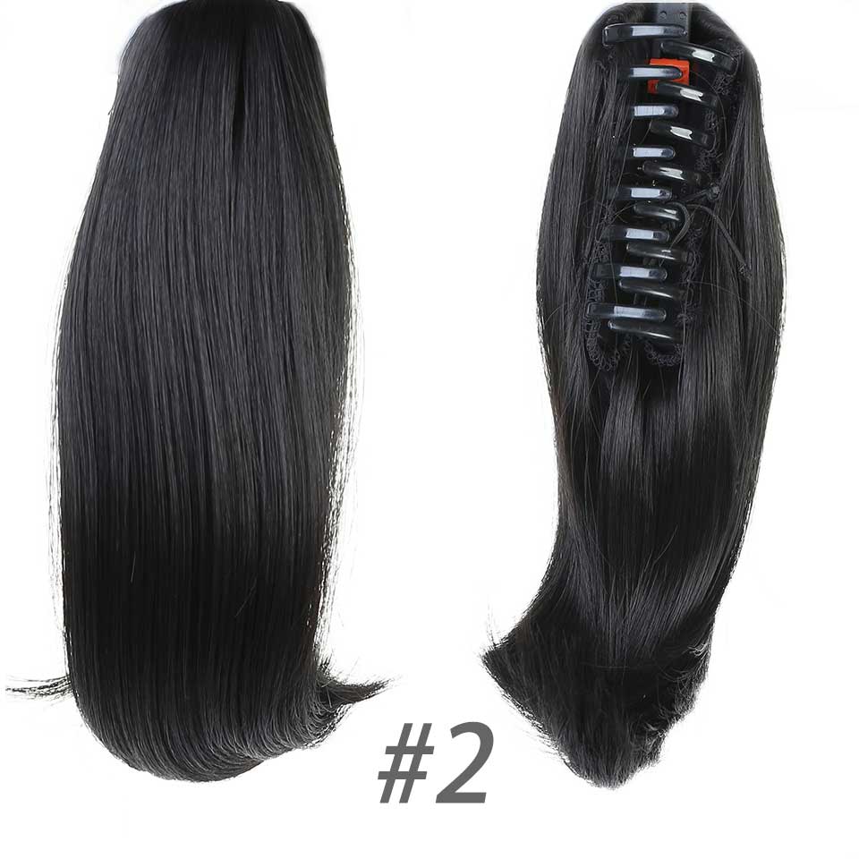 MANWEI, cabello corto liso, marrón, negro, Little Pony Tail, moño de cabello sintético, garra de cabello, extensiones de cabello de coleta: M6-313   2