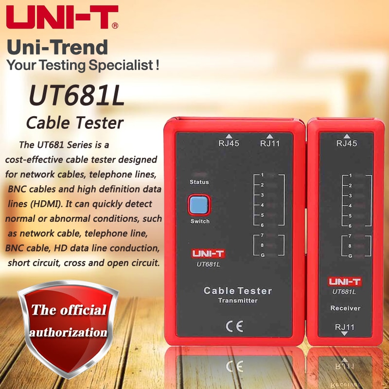 UNI-T UT681L cable tester network cable / telephone line dual-use tester LED status display manual / automatic shutdown