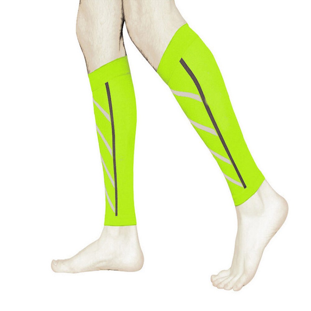 1 par lægstøtte gradueret komprimering ben ærme strømper udendørs træning sports sikkerhed  mu8669: Fluorescensgrøn