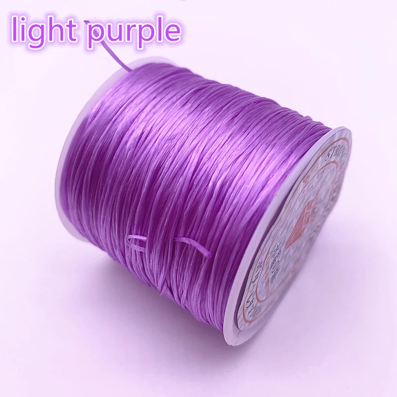 50M/Roll Bunte Flexible Elastische Kristall Linie Seil Schnur Für Schmuck Machen Perlen Armband Draht Angeln Gewinde Seil: light purple