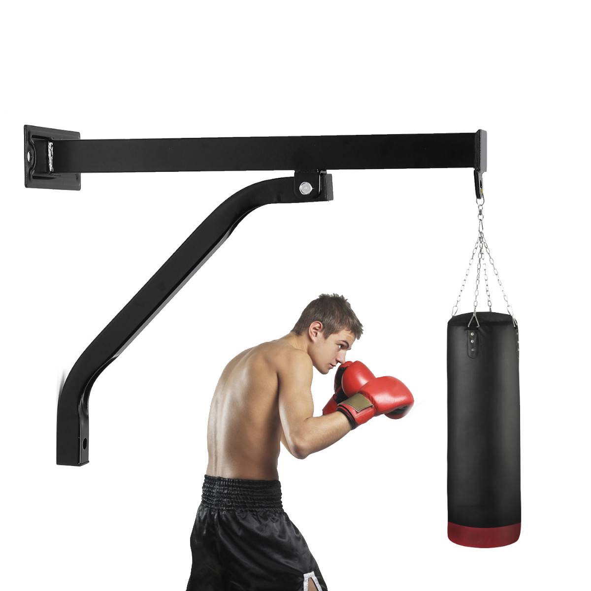 Kraftig boksesæk vægbeslag metalvægbeslag stålbeslag hængende bokseramme stativbøjle til fitness træning