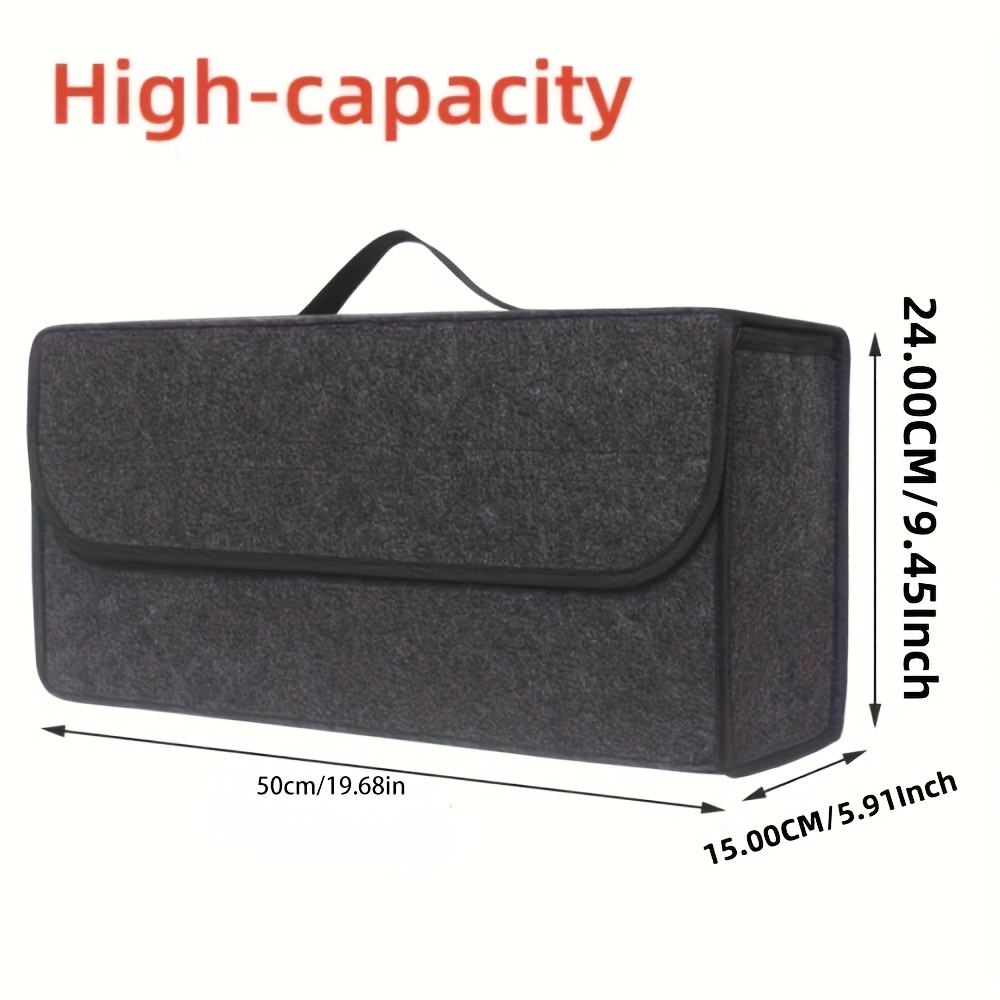 Car Trunk Organizer Car Organizer Bag Soft Felt Storage Box Car Storage Bag Large Anti Slip Compartment Boot Storage Accessories