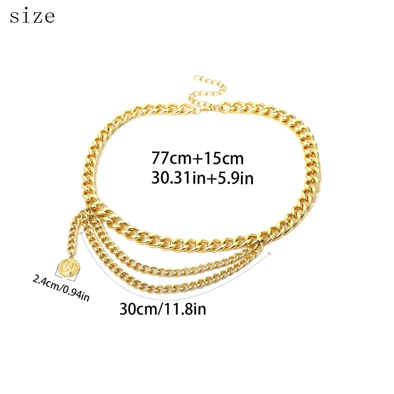 Brand Tassel Chain Belt For Women Dress Waist Silv... Grandado Brand Tassel Chain Belt For Women Dress Waist Silv... Grandado