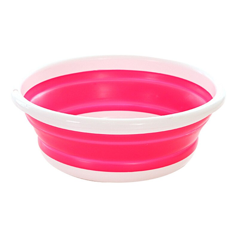 Folding Bucket Basin Portable Collapsible Washbasin for Household Laundry Car Washing Camping Travel Outdoor Bathroom Wash Basin: S pink